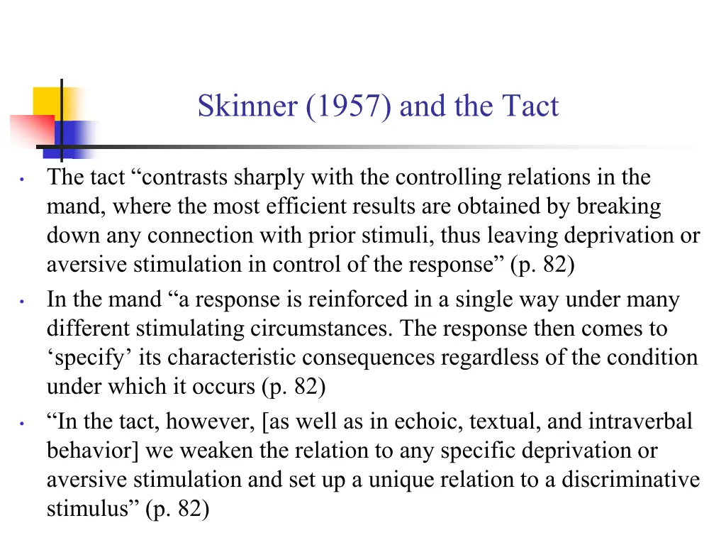 skinner 1957 and the tact 2