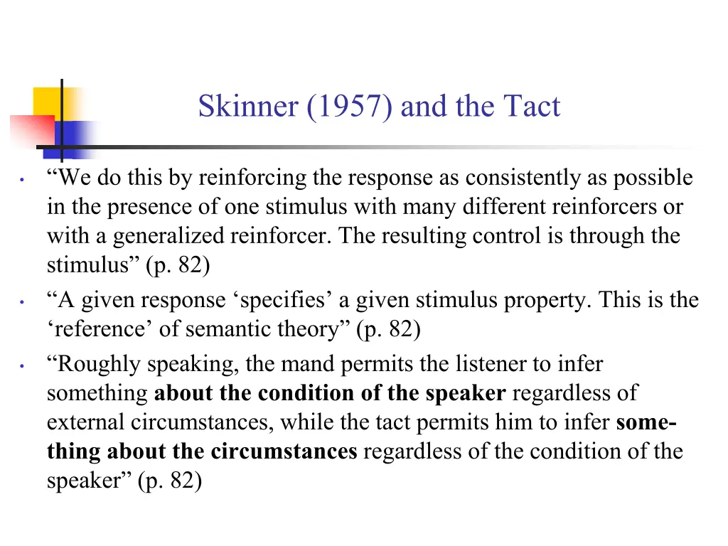 skinner 1957 and the tact 3