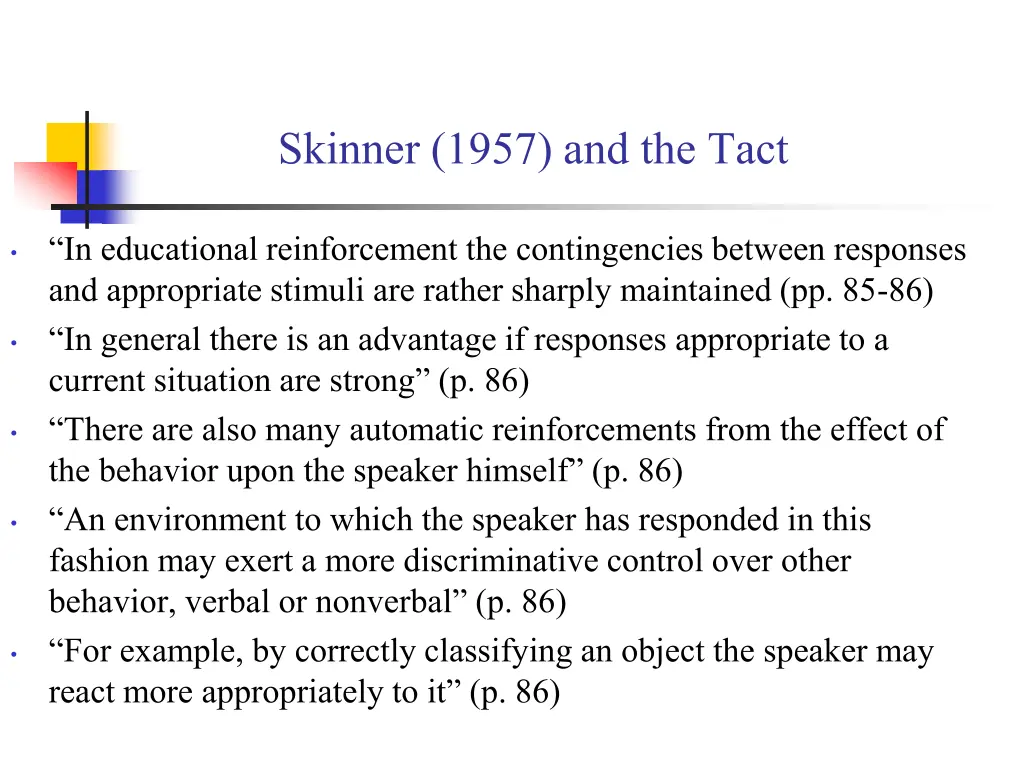 skinner 1957 and the tact 5