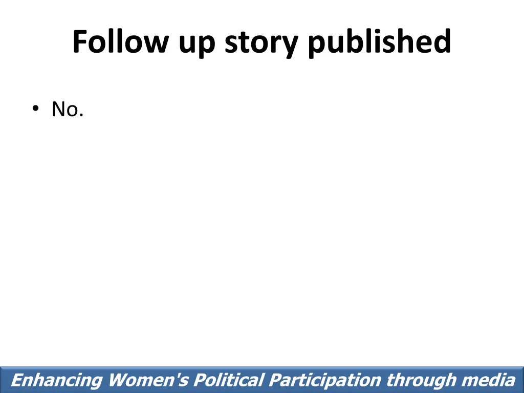 follow up story published