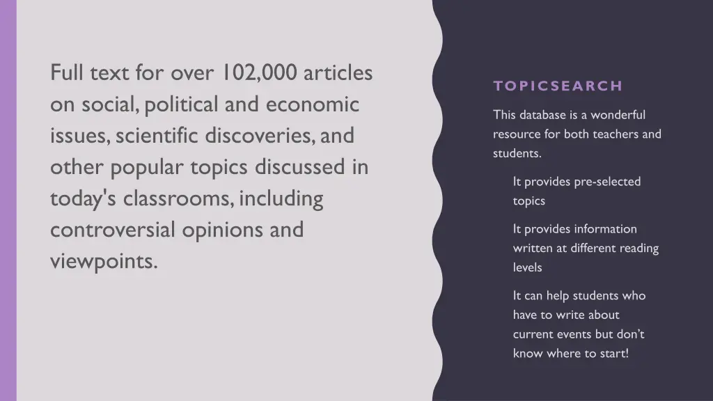 full text for over 102 000 articles on social