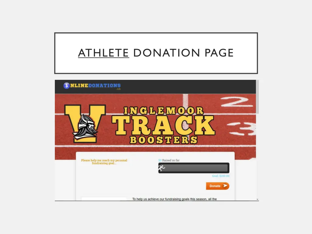 athlete donation page