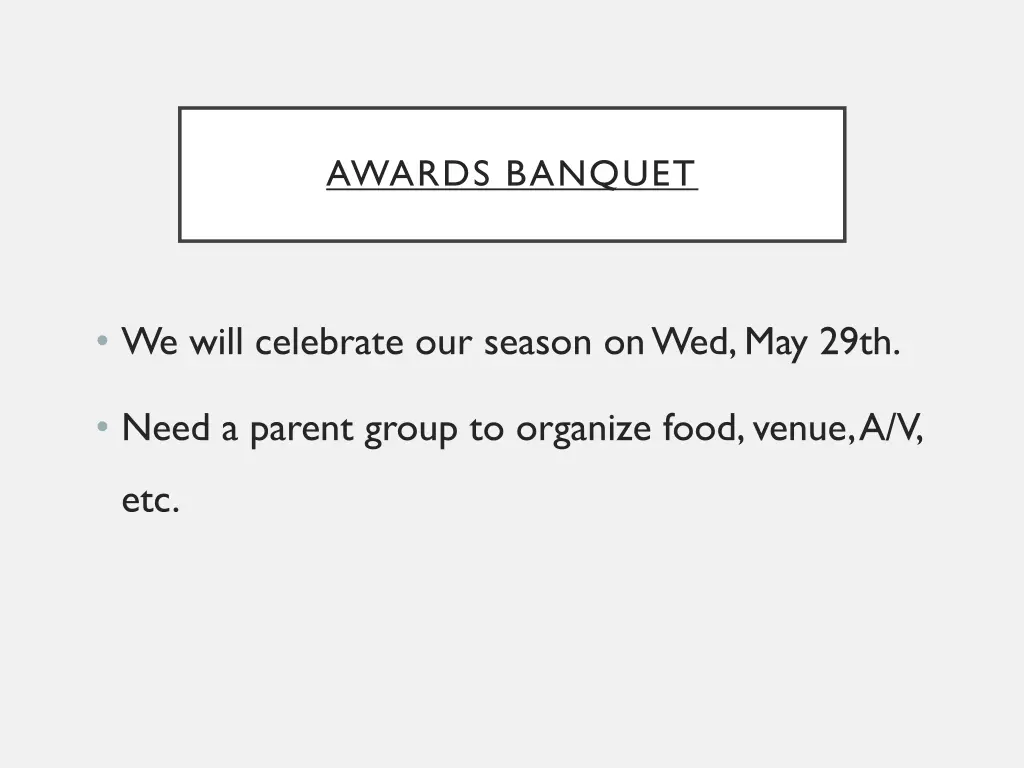 awards banquet
