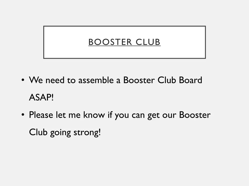 booster club