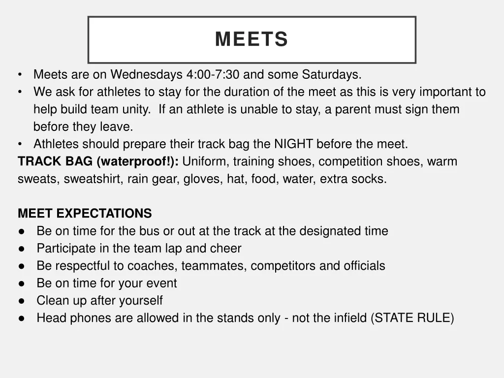 meets