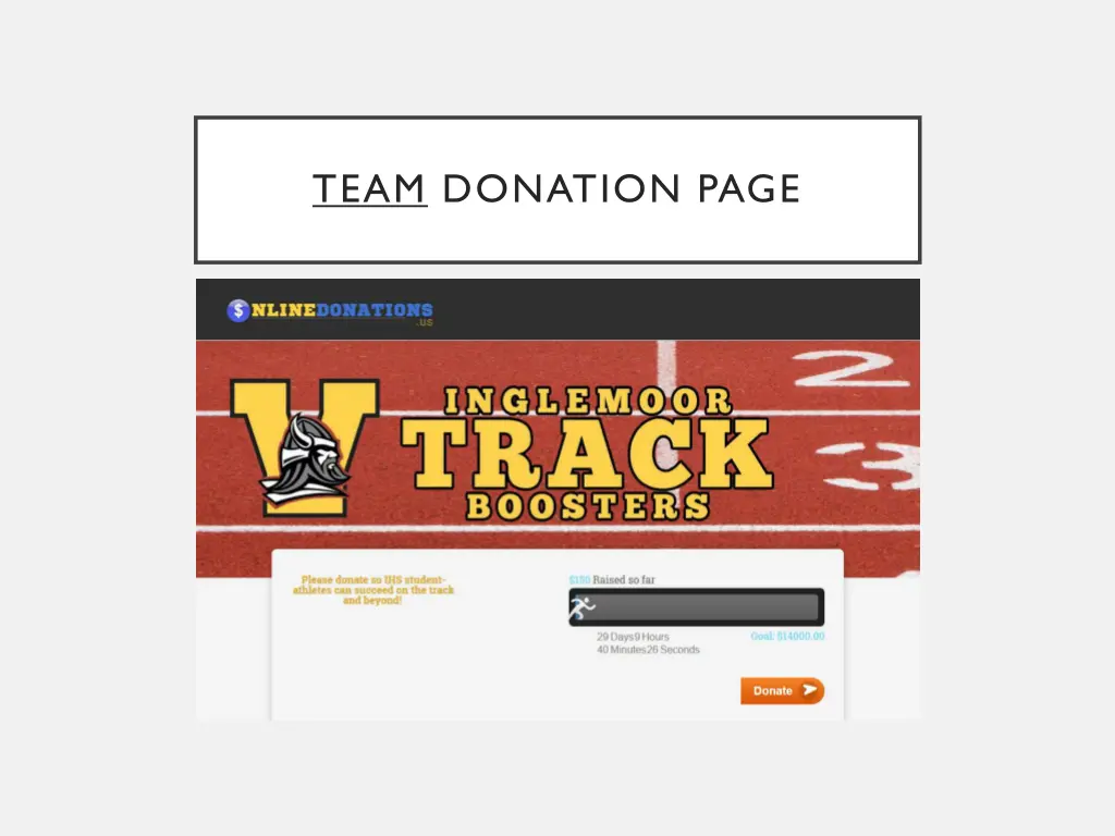 team donation page