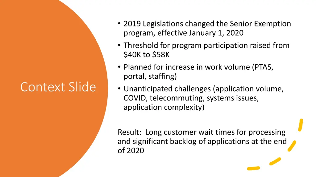 2019 legislations changed the senior exemption