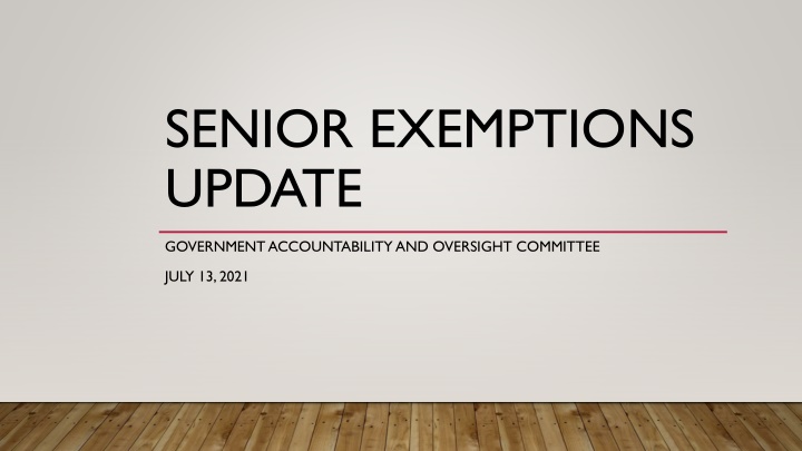 senior exemptions update