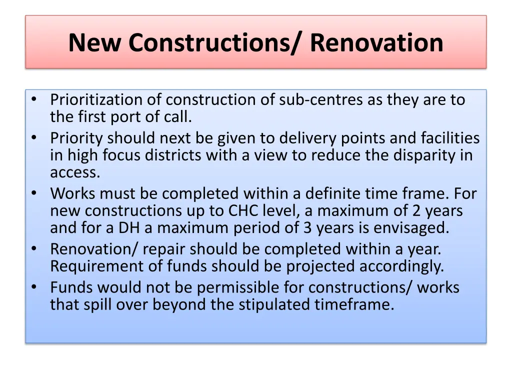 new constructions renovation