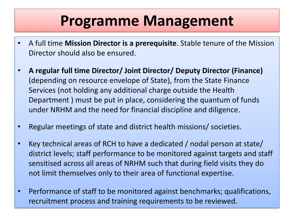 programme management