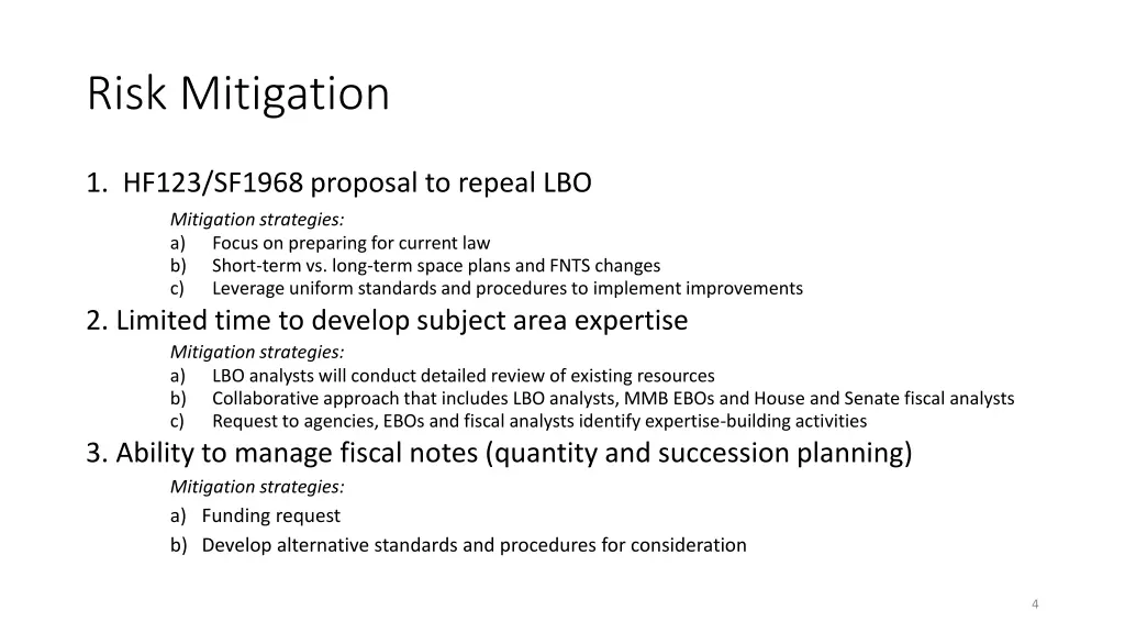 risk mitigation