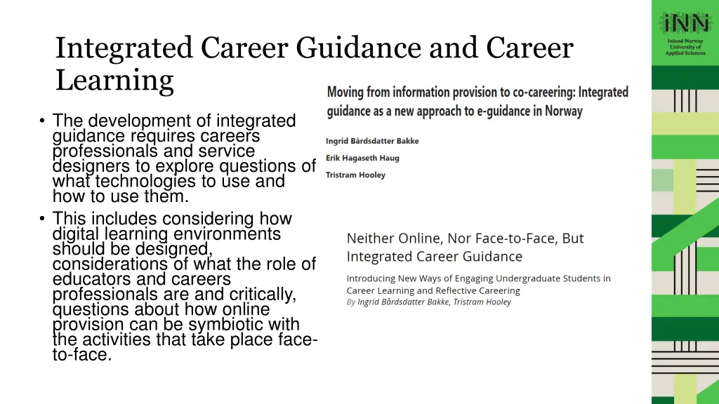 integrated career guidance and career learning