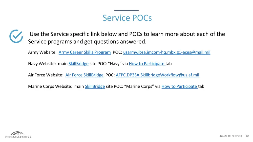 service pocs