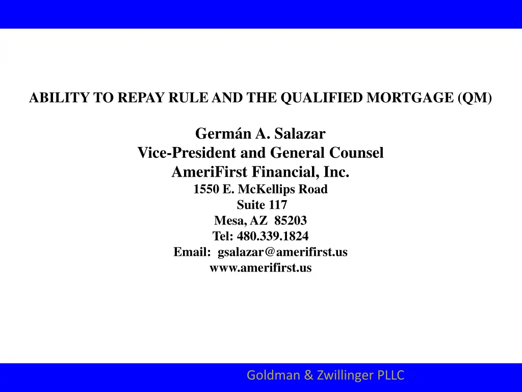 ability to repay rule and the qualified mortgage