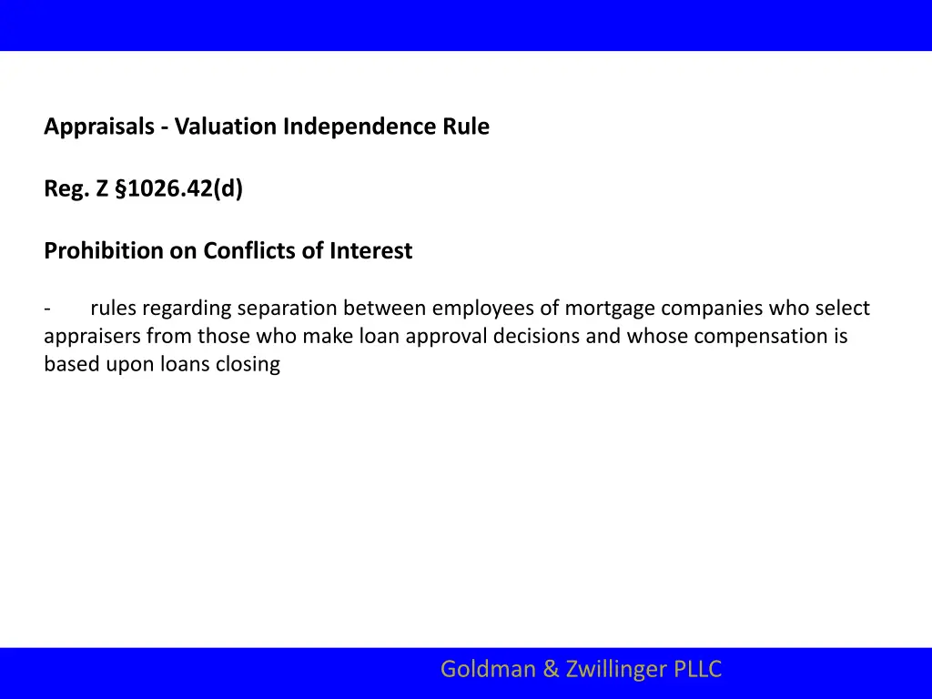 appraisals valuation independence rule 6
