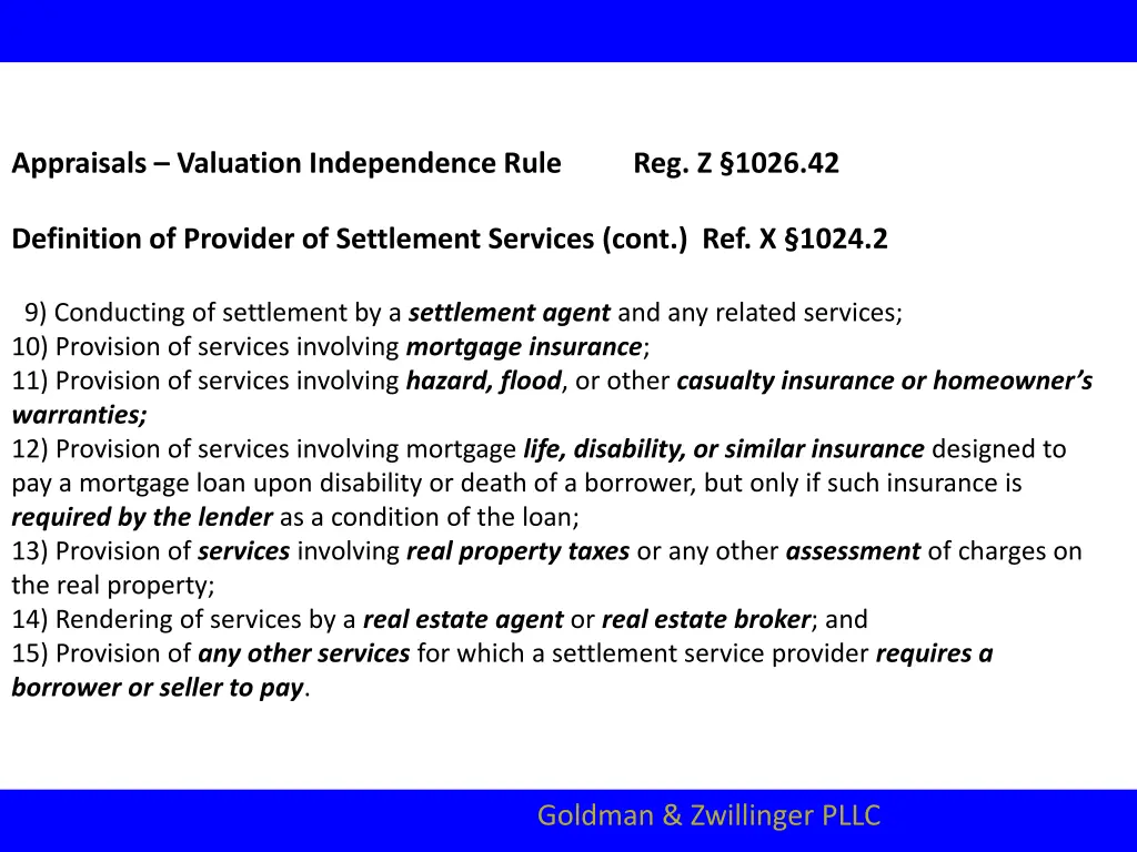 appraisals valuation independence rule reg z 1026 1