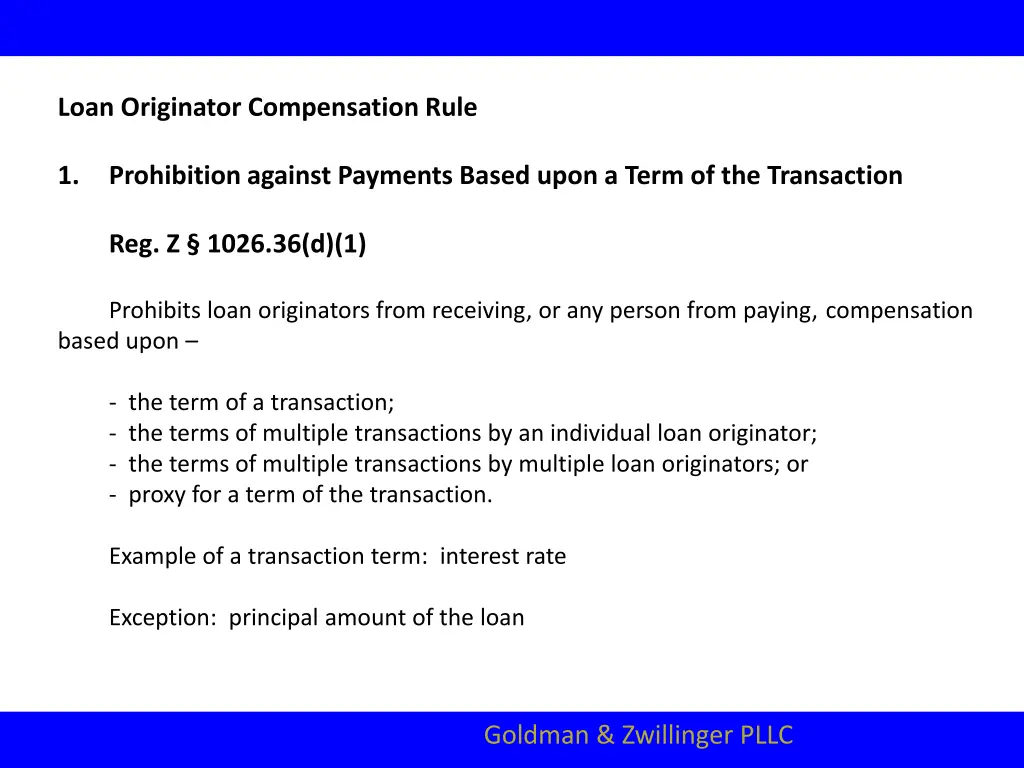 loan originator compensation rule 2