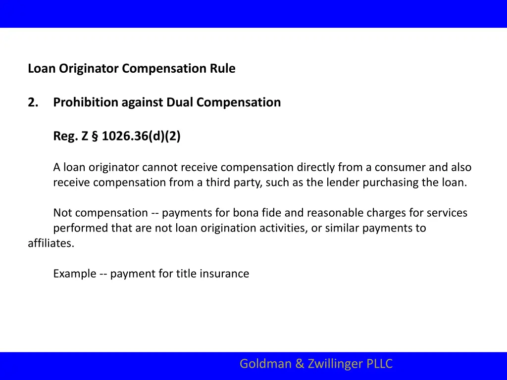 loan originator compensation rule 3