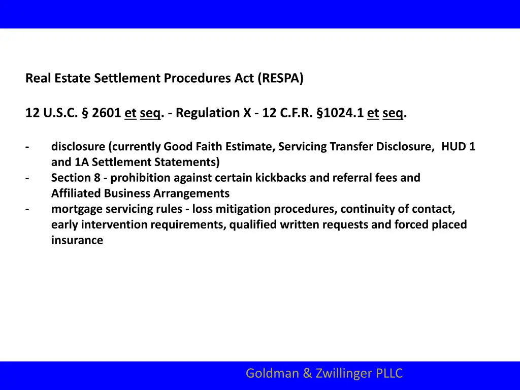 real estate settlement procedures act respa