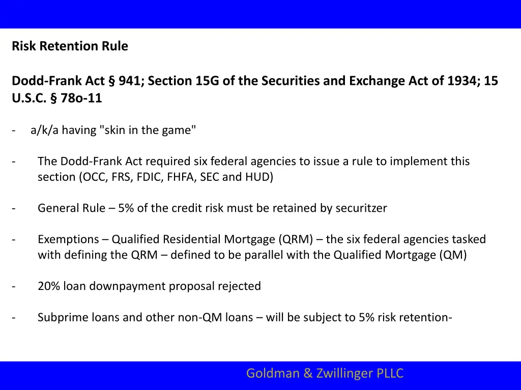 risk retention rule