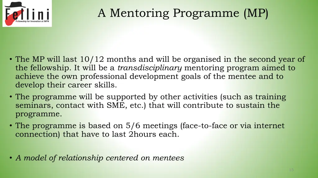 a mentoring programme mp 1