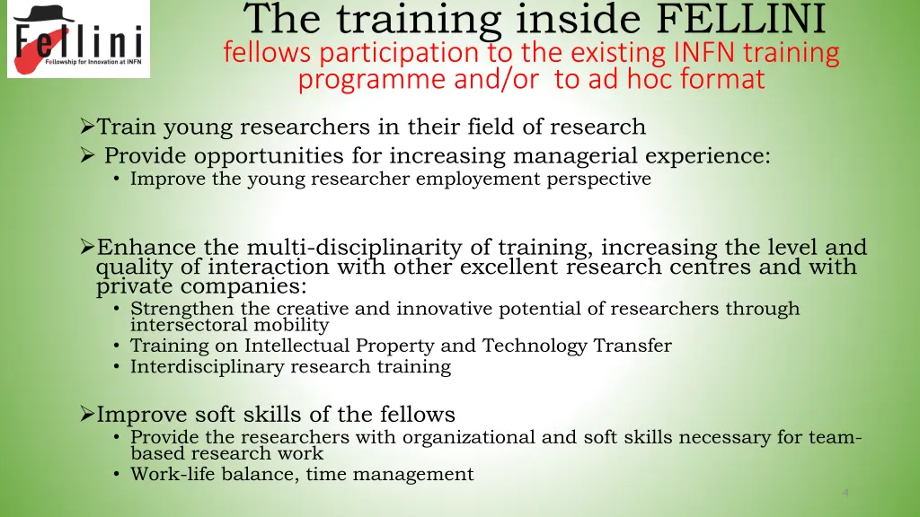 the training inside fellini fellows participation