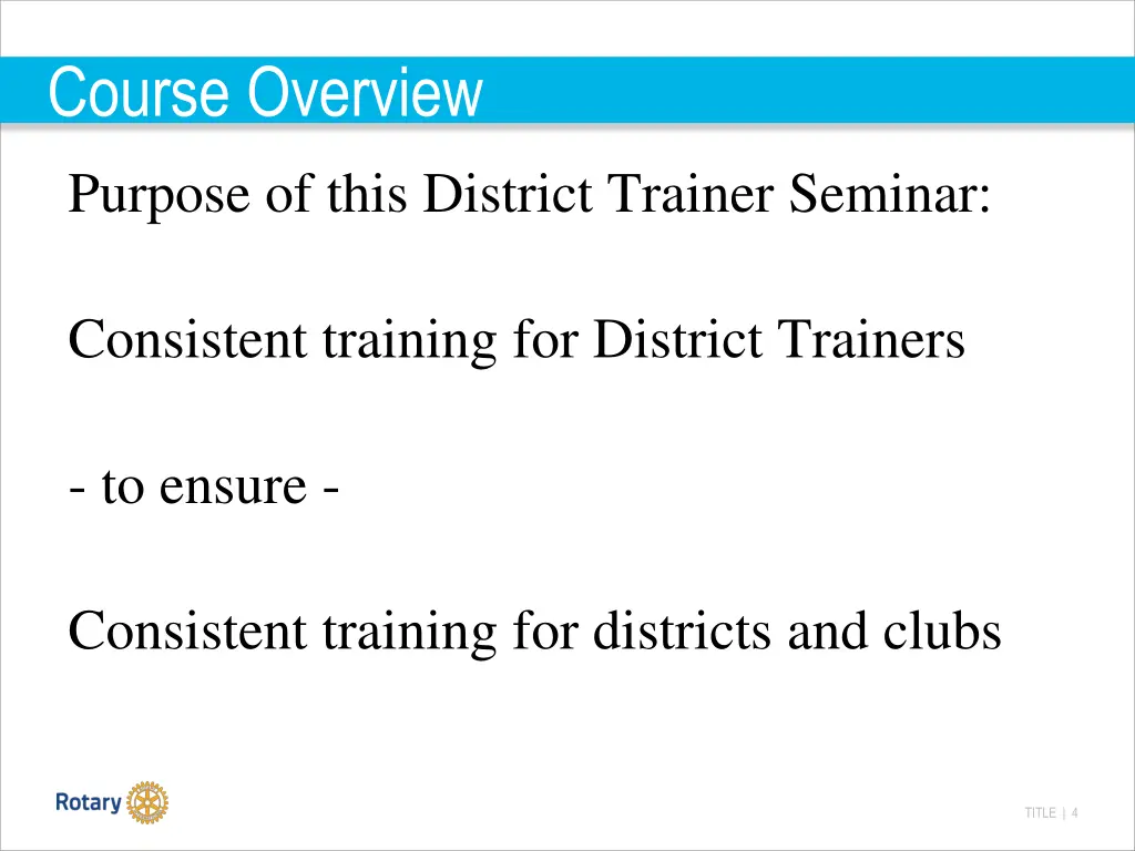 course overview