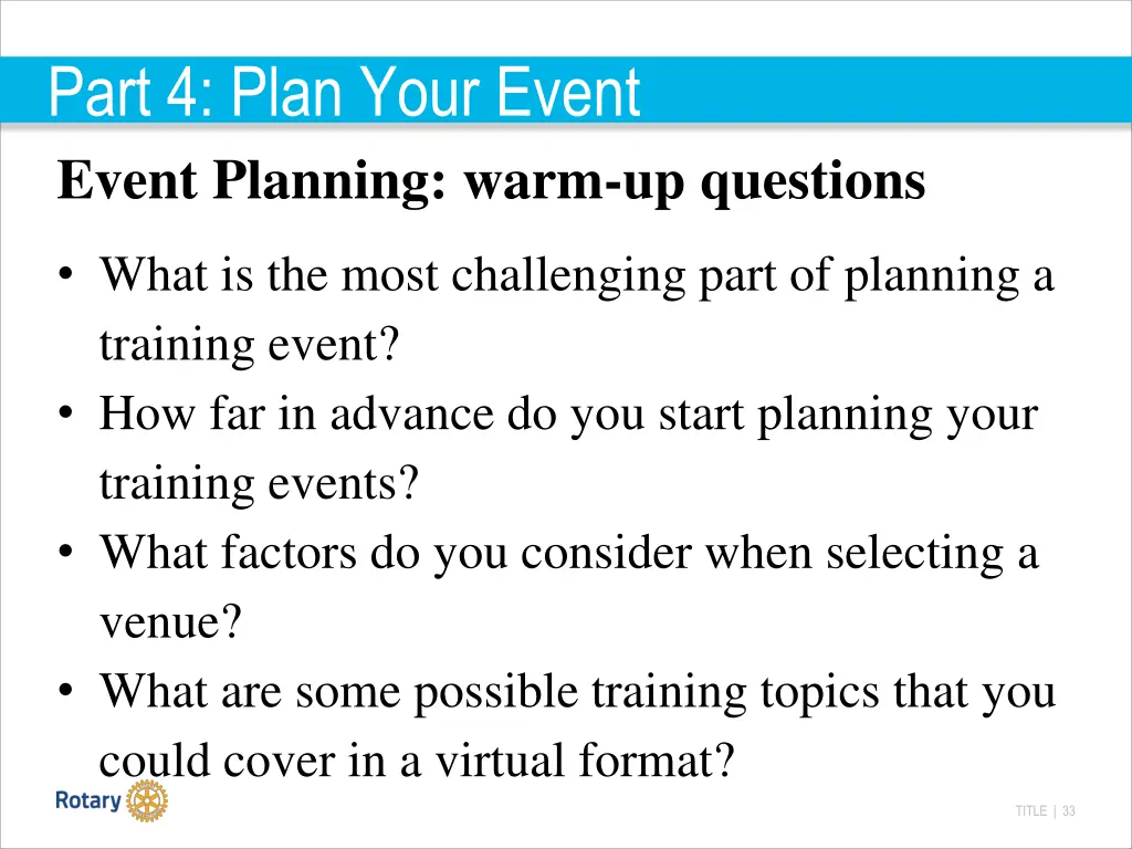 part 4 plan your event event planning warm