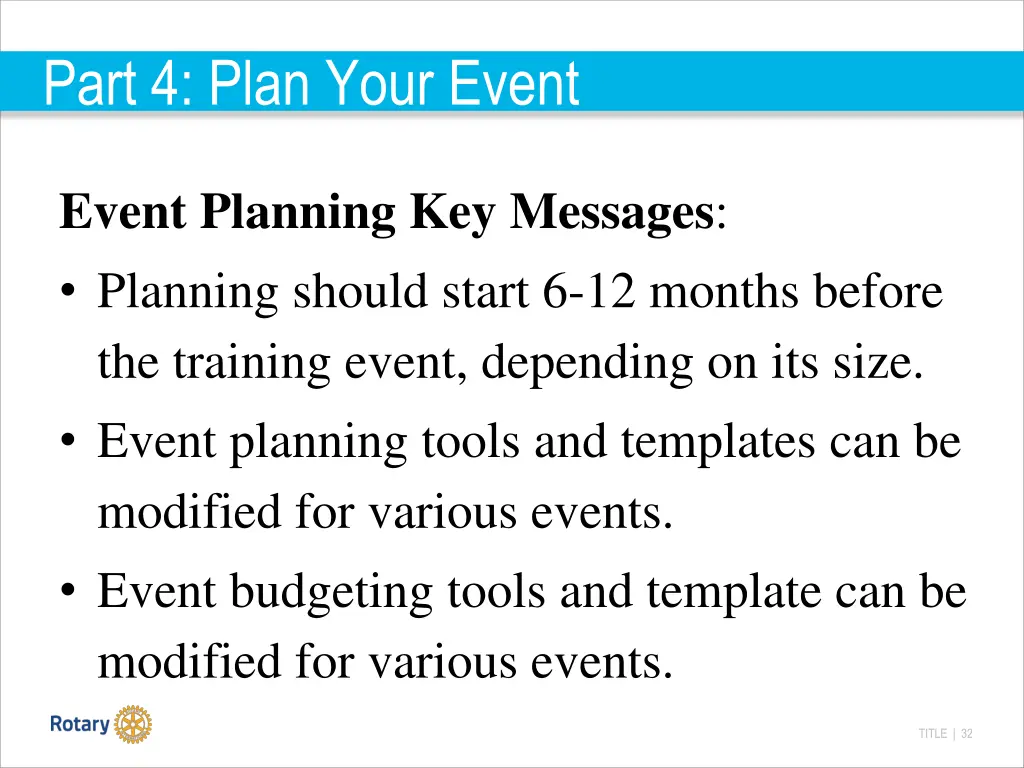 part 4 plan your event