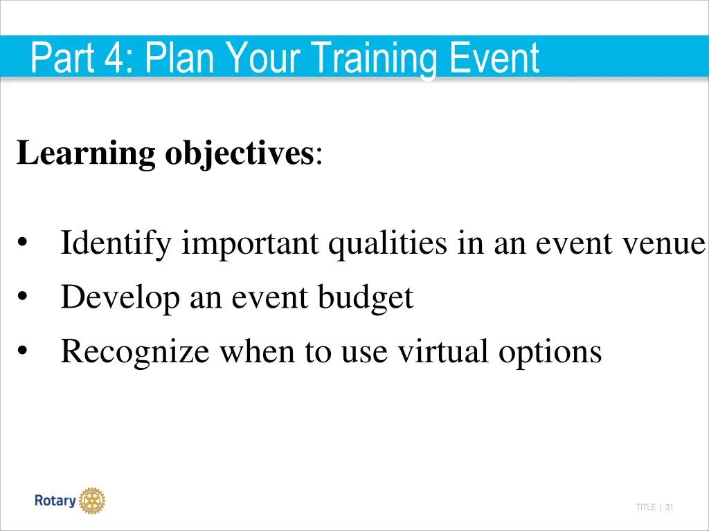 part 4 plan your training event 1