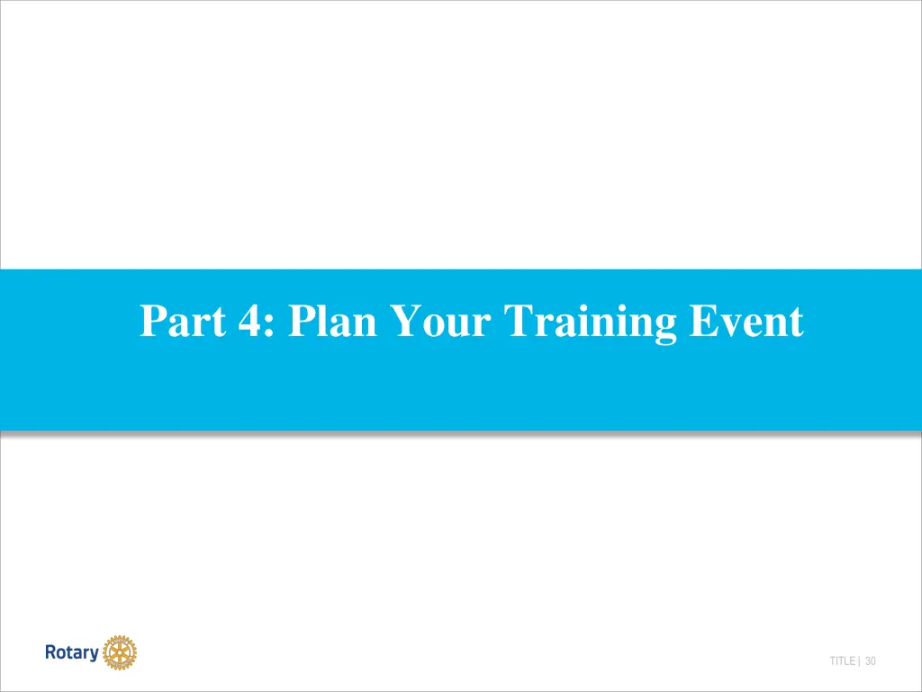 part 4 plan your training event