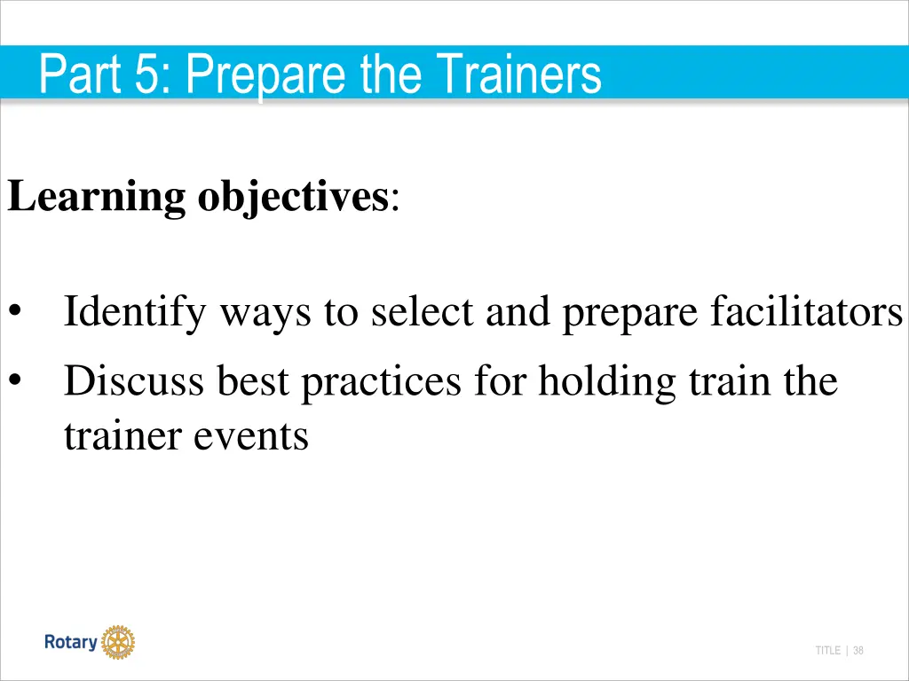 part 5 prepare the trainers 1