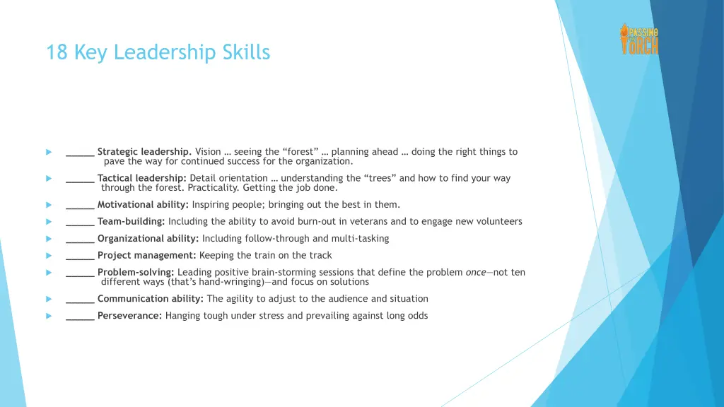 18 key leadership skills