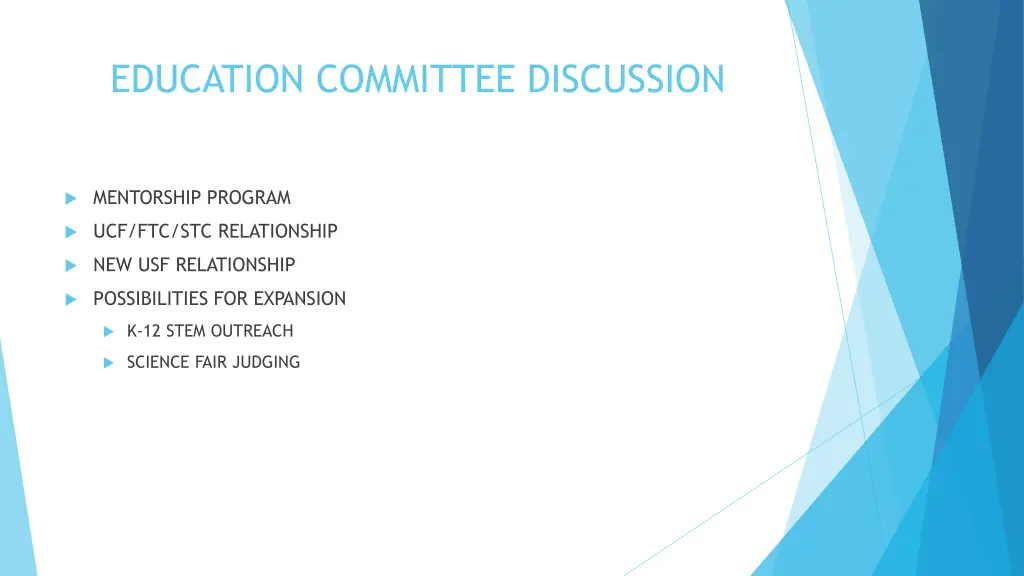 education committee discussion