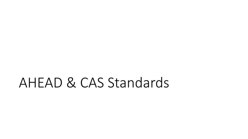 ahead cas standards