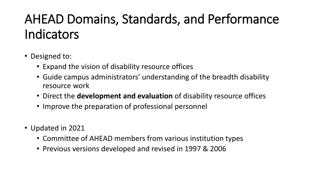 ahead domains standards and performance ahead