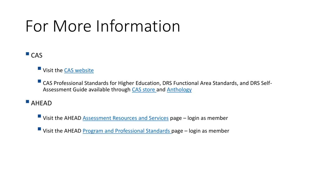 for more information