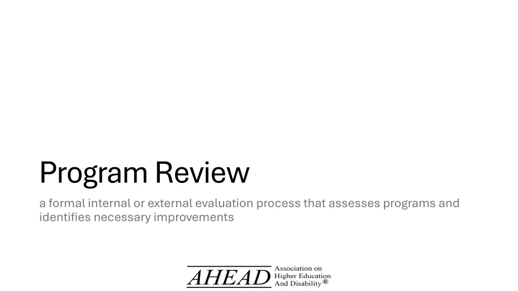 program review a formal internal or external