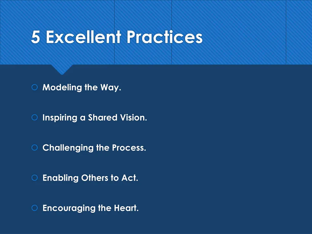 5 excellent practices