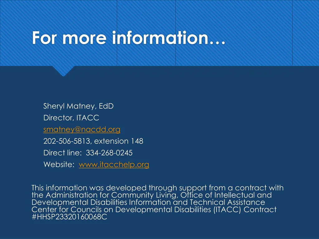 for more information