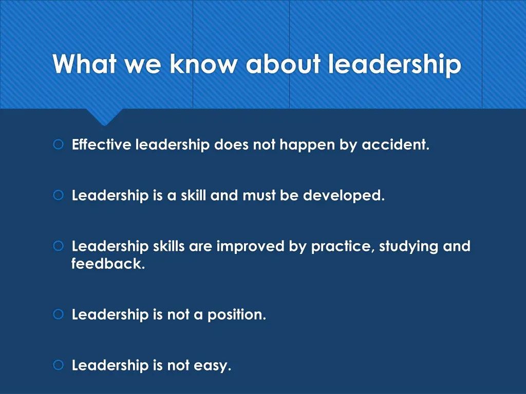 what we know about leadership