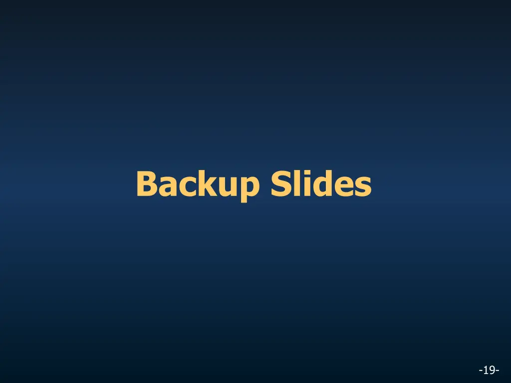 backup slides