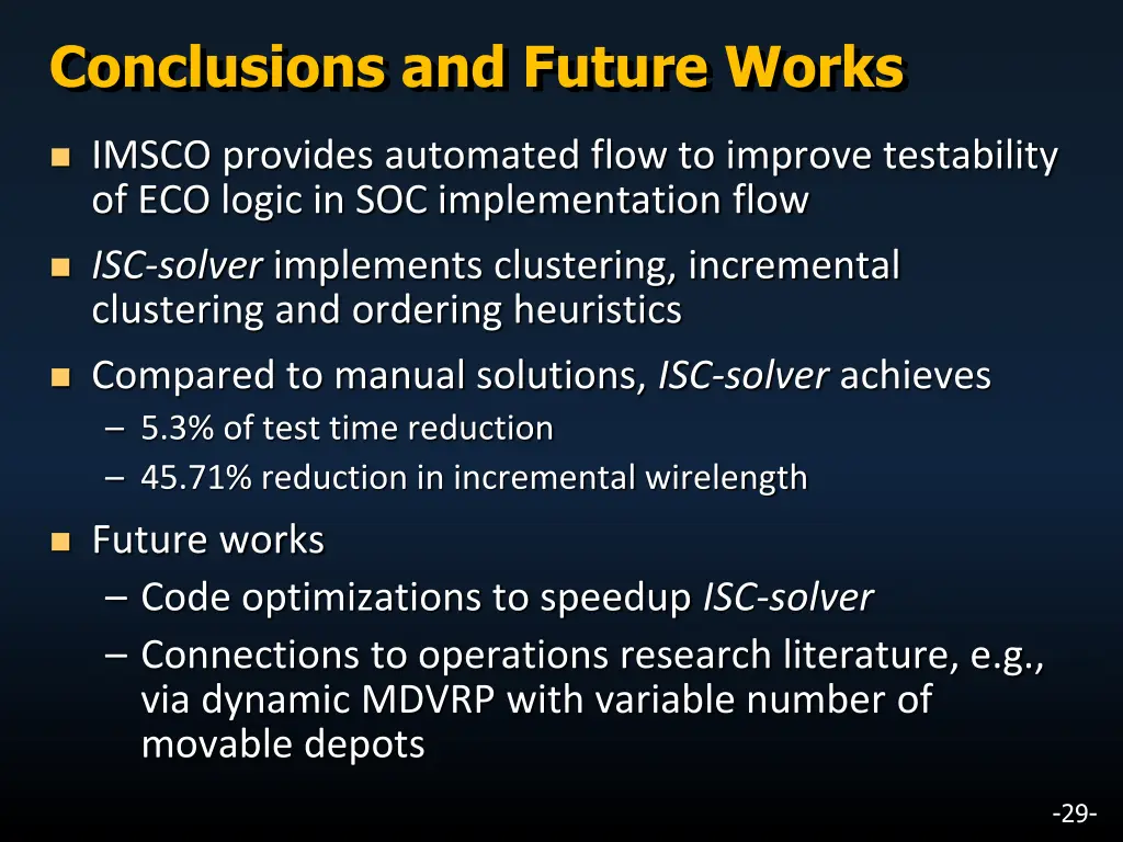 conclusions and future works