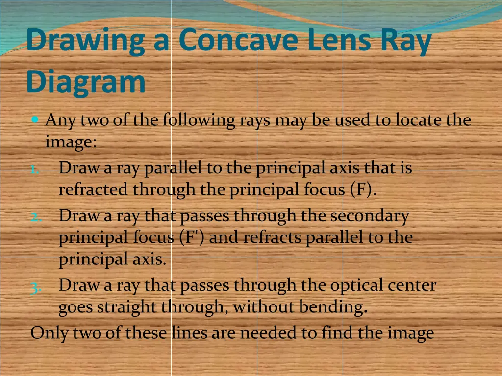 drawing a concave lens ray diagram