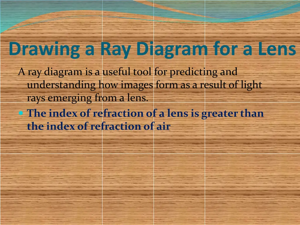 drawing a ray diagram for a lens
