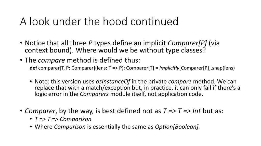 a look under the hood continued