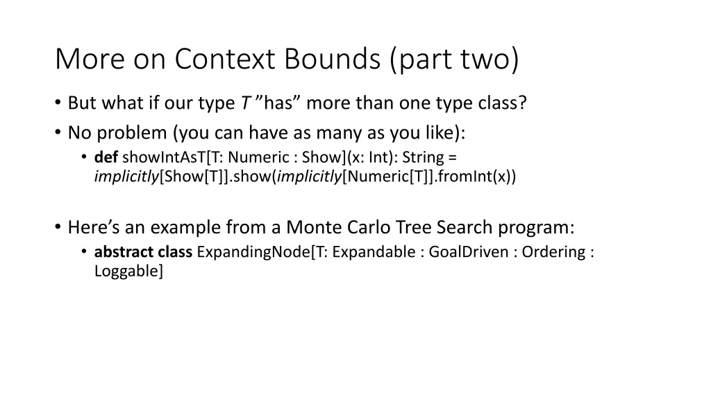 more on context bounds part two