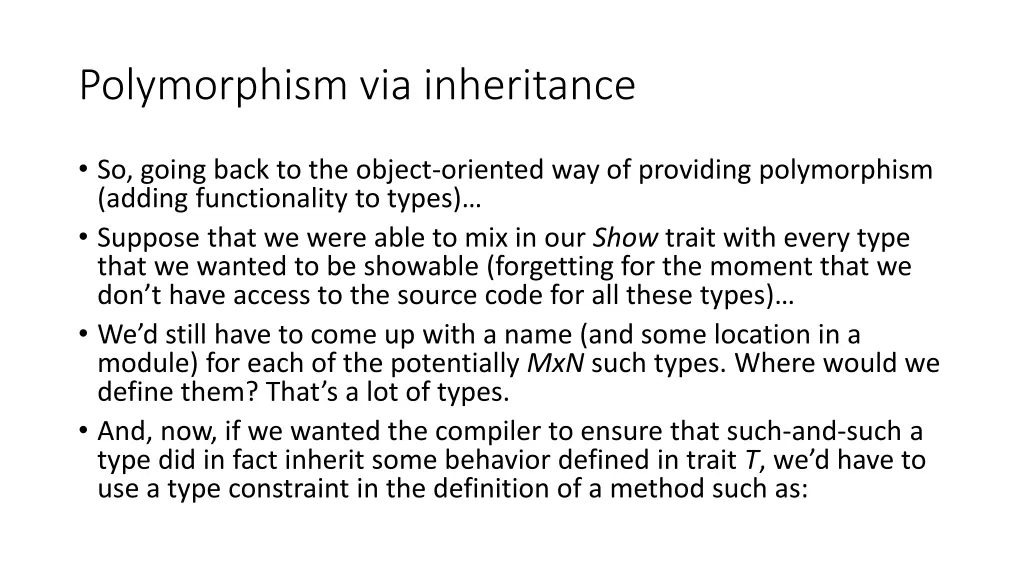 polymorphism via inheritance