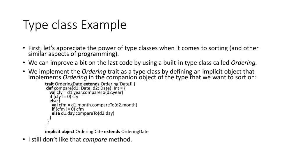 type class example