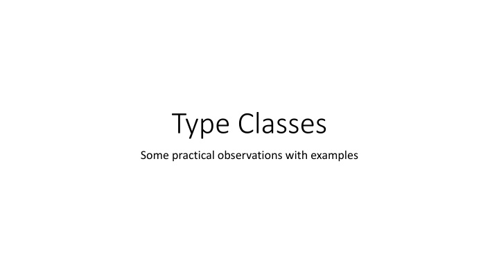 type classes